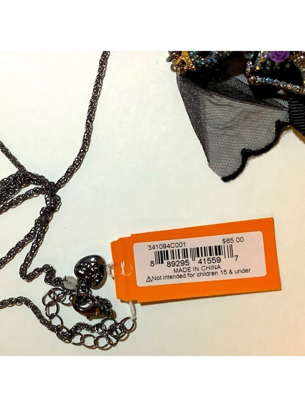 Betsey Johnson Skeleton Bride Long Pendant Necklace New - Picture 4 of 5